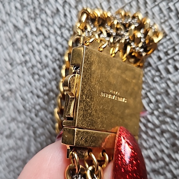 💸SOLD💸 Saint Laurent Gold Silver Chain Bracelet w/Dustbag - Picture 6 of 7
